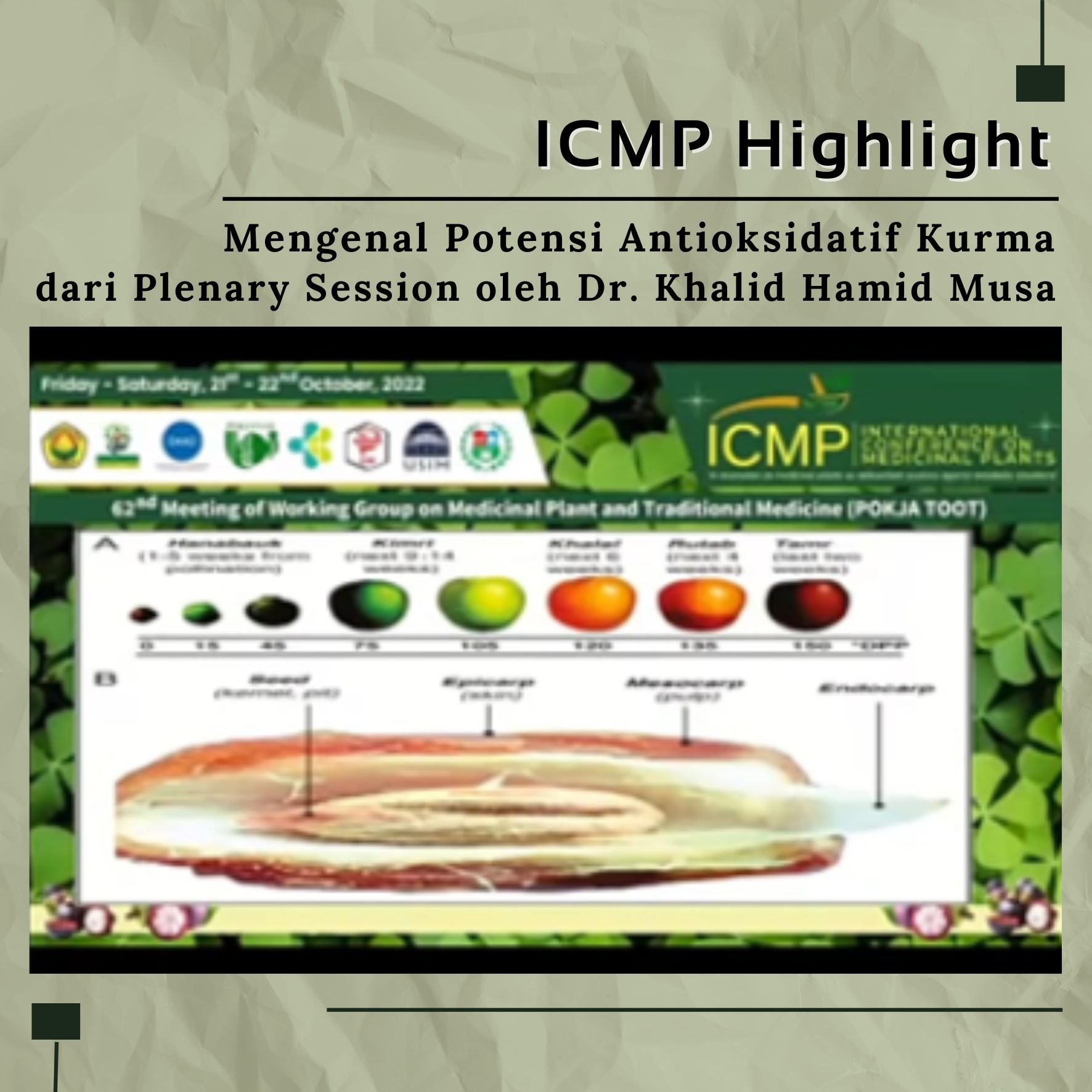 ICMP Highlight: Mengenal Potensi Antioksidatif Kurma dari Plenary Session oleh Dr. Khalid Hamid Musa