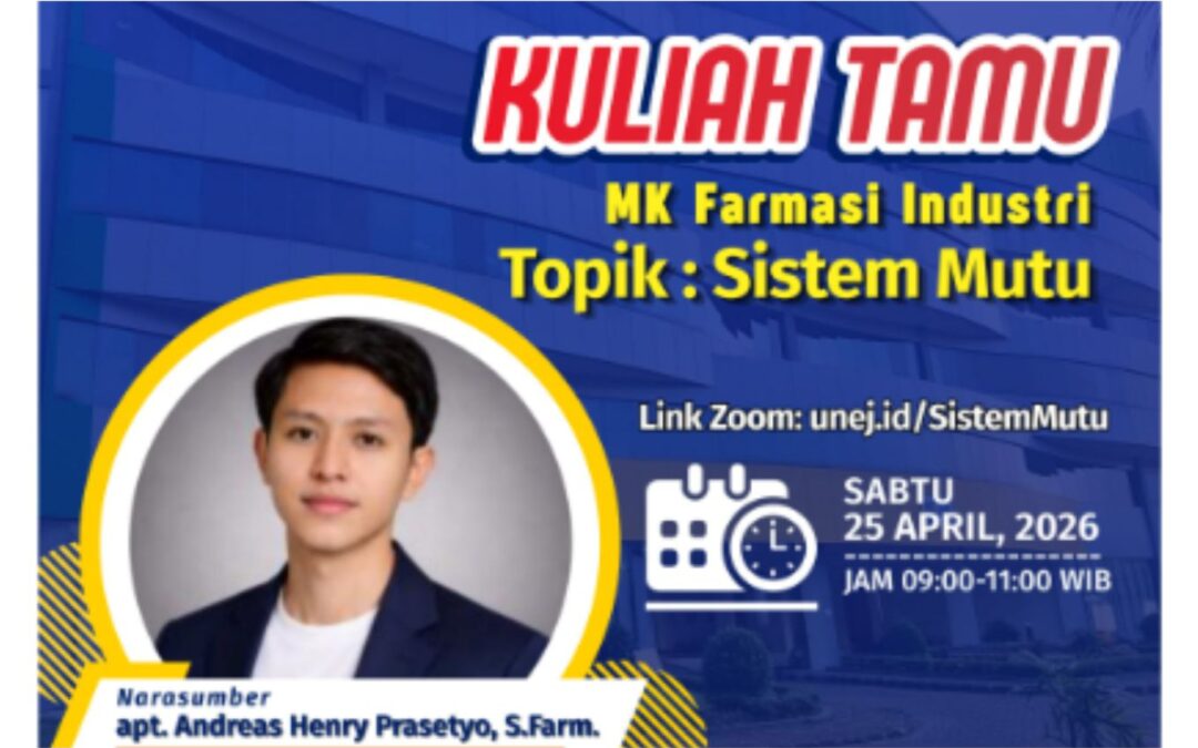 Dari Kampus ke Industri: Kuliah Pakar Farmasi Industri Siapkan Lulusan Berdaya Saing Global dan Berkelanjutan untuk Mendukung SDG 4 dan SDG 8
